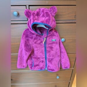 L.L. Bean Kids Fleece Jacket with Bear Ears - Magenta
